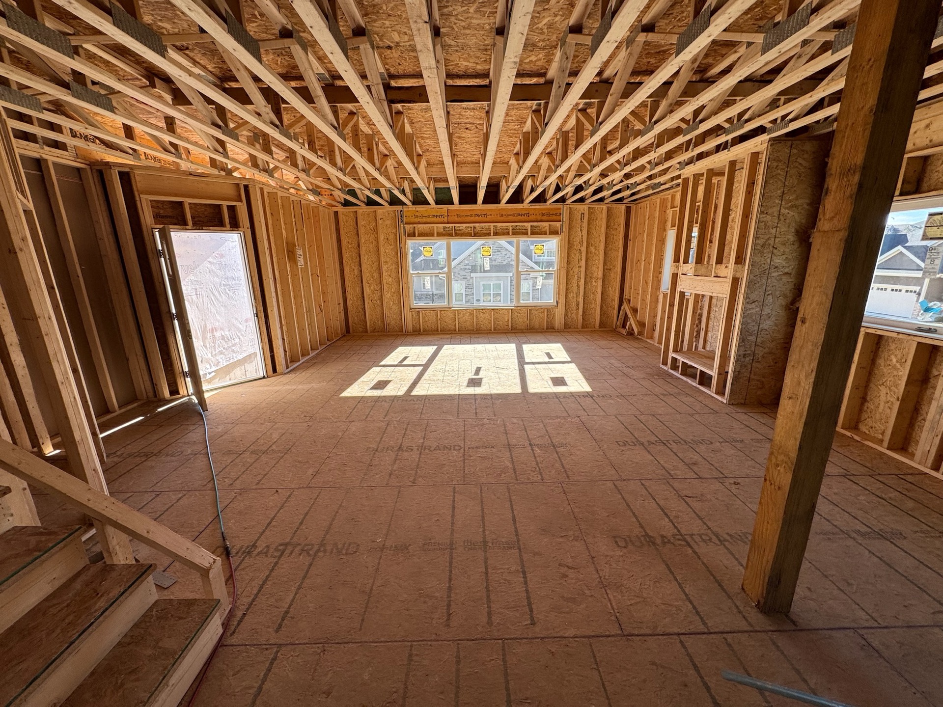 Interior luxury custom home framing by T.R. Grant Construction